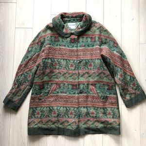 Vintage Simon Chang Cinnabar Wool Mohair Jacket Corduroy Trimmed Women’s Size 6